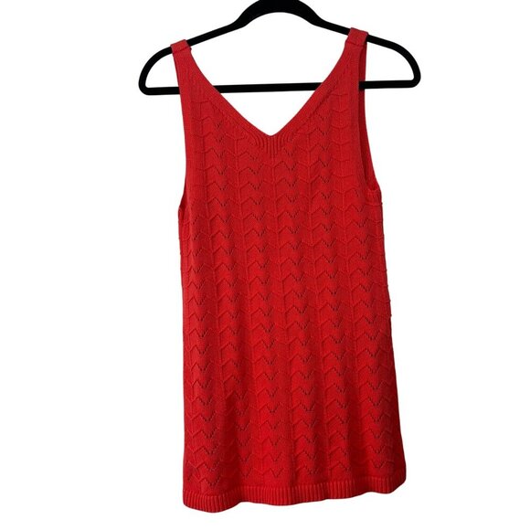 NWT Gap Women's Knit Sweater Tank Top 100% Cotton Bright Red/Orange Size S - Picture 3 of 8